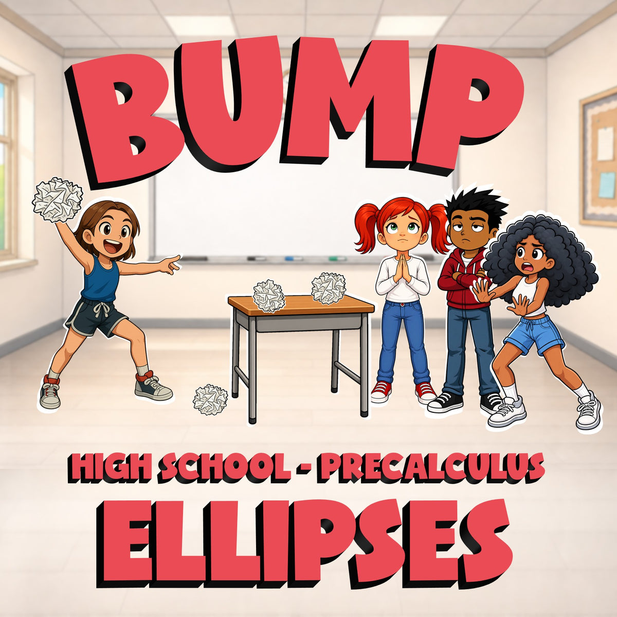 Ellipses BUMP Math Game - No Prep PreCalculus Review Activity
