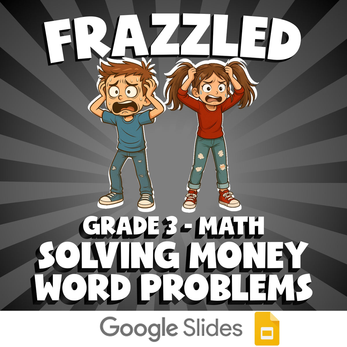 Solving Money Word Problems FRAZZLED Math Game - No Prep Grade 3 Review Activity