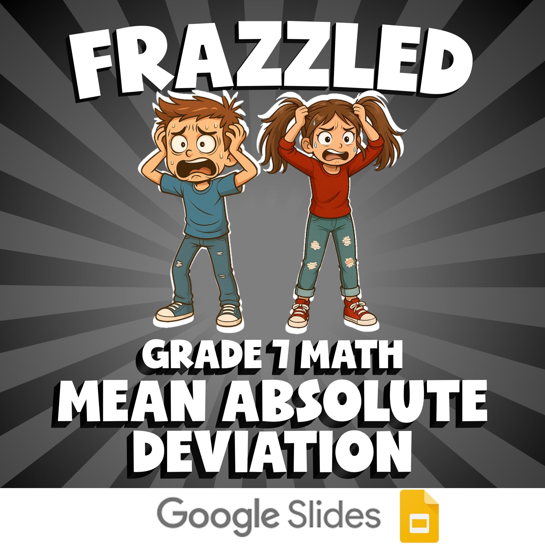 Mean Absolute Deviation FRAZZLED Math Game - No Prep Grade 7 Review Activity