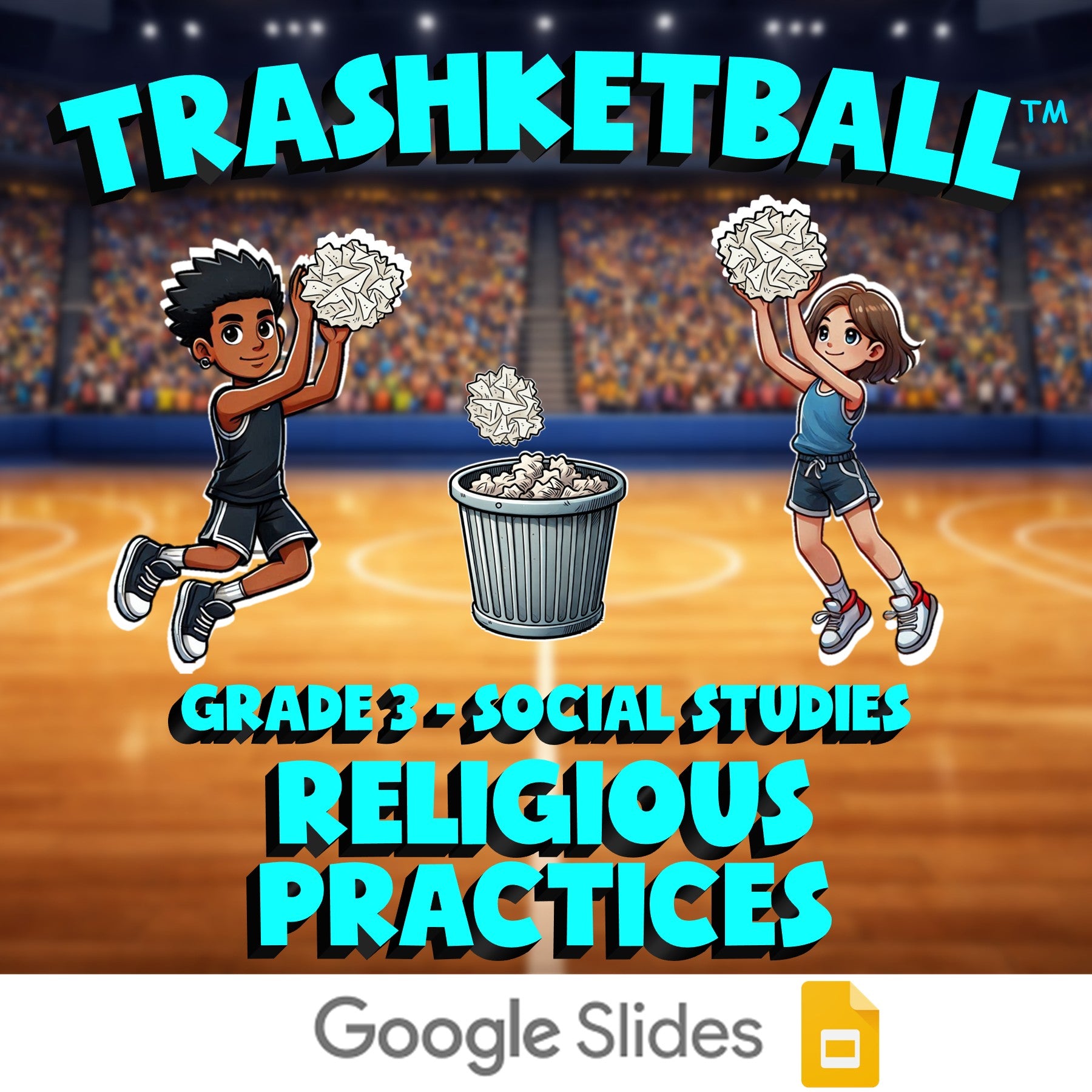 Religious Practices TRASHKETBALL Socials Game - No Prep Grade 3 Review Activity