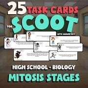 Mitosis Stages SCOOT TASK CARDS Science Game - No Prep Biology Review Activity