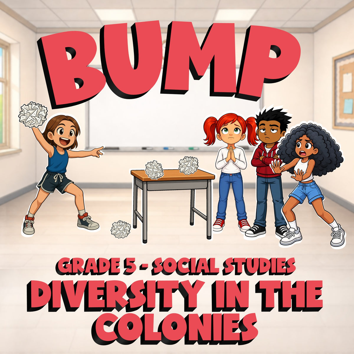 Diversity in the Colonies BUMP Socials Game - No Prep Grade 5 Review Activity