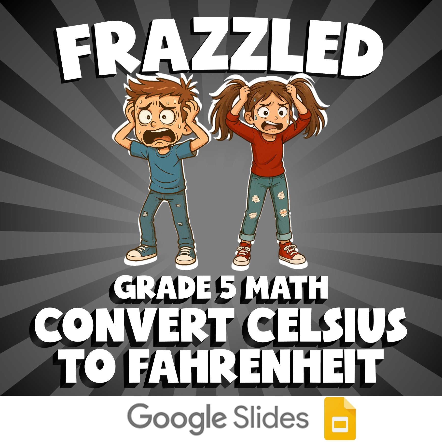Convert Celsius to Fahrenheit FRAZZLED Math Game - No Prep Grade 5 Review