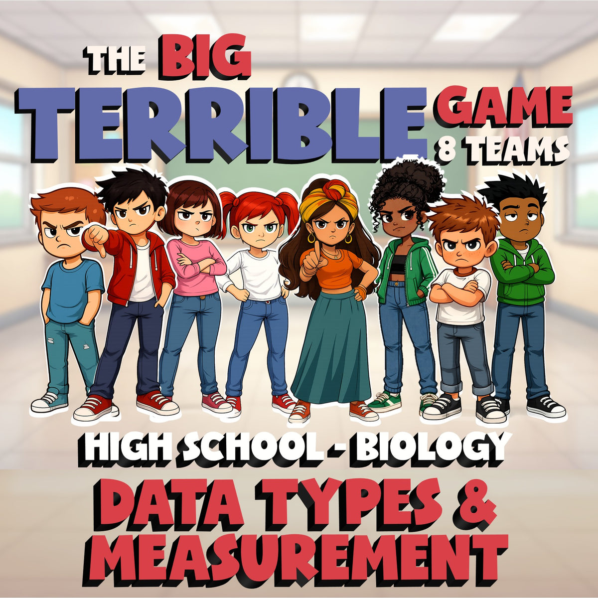 Data Types & Measurement BIG TERRIBLE GAME - No Prep Biology Science Review