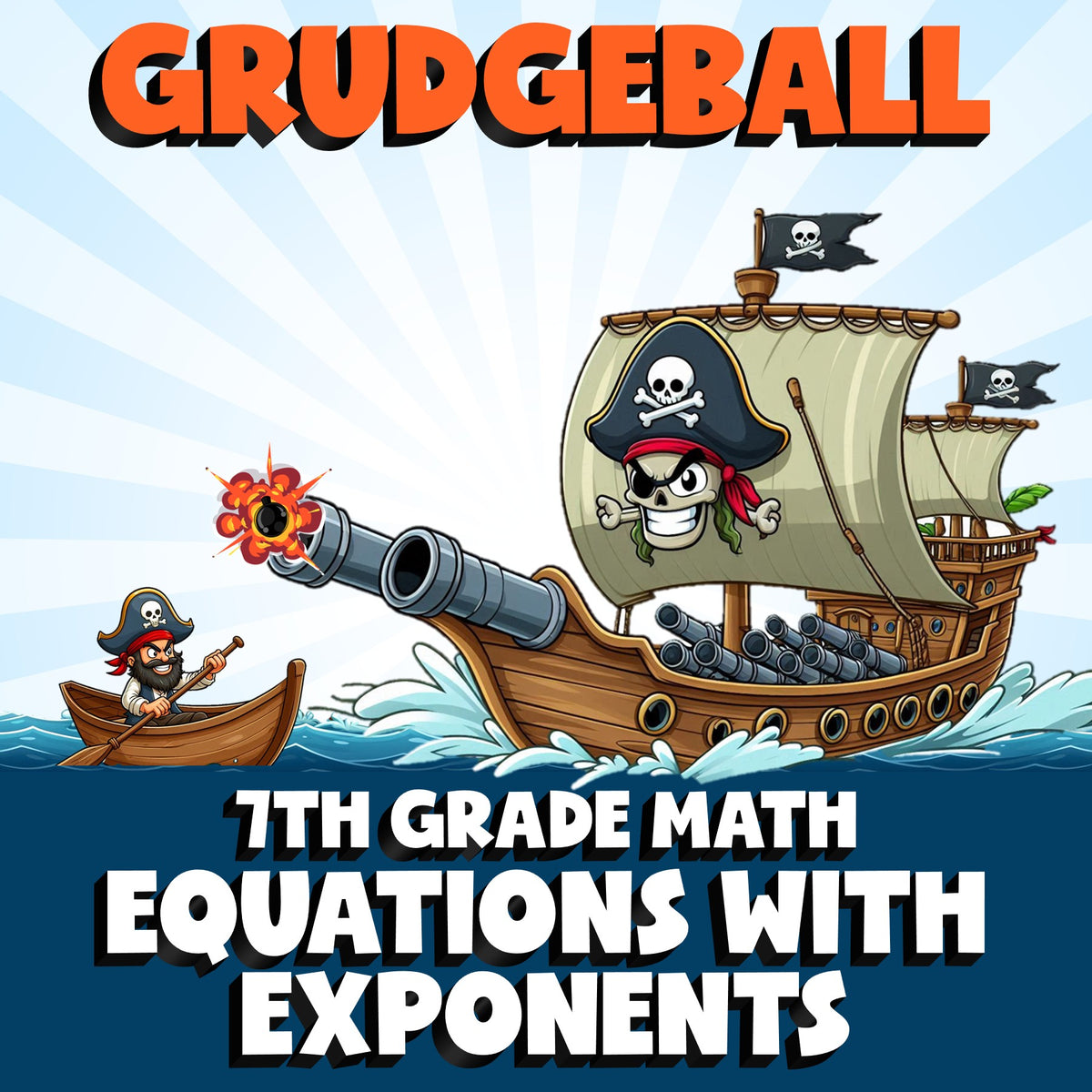 Equations with Exponents GRUDGEBALL Math Game - No Prep Grade 7 Review Activity