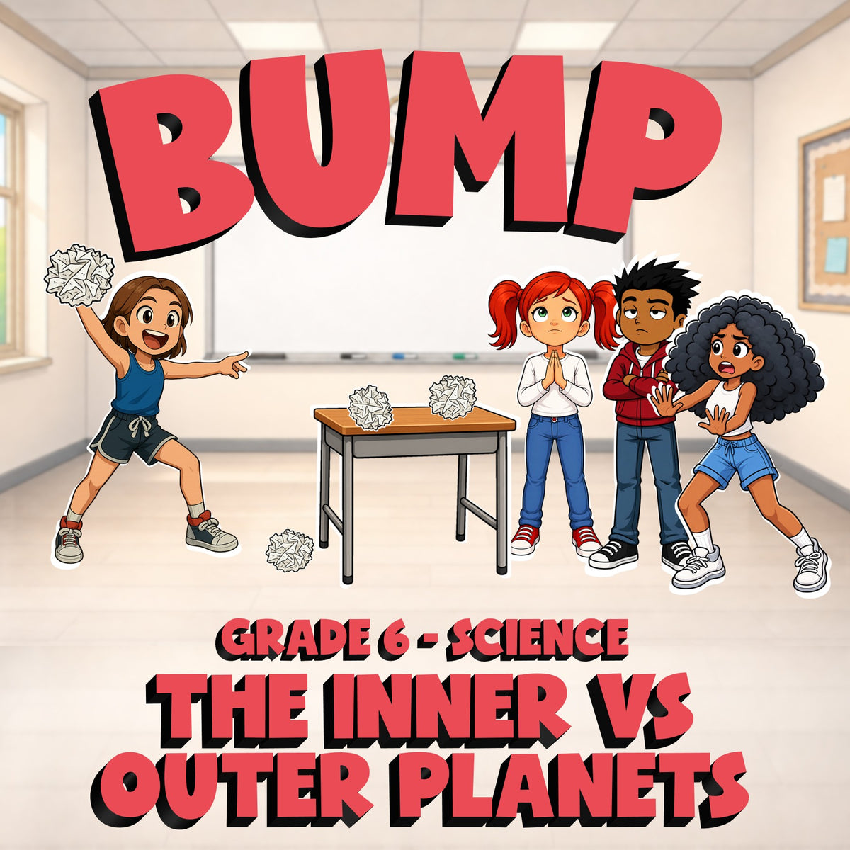 The Inner vs Outer Planets BUMP Science Game - No Prep Grade 6 Review Activity