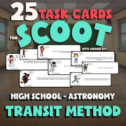 Transit Method SCOOT TASK CARDS Science Game - No Prep Astronomy Review Activity