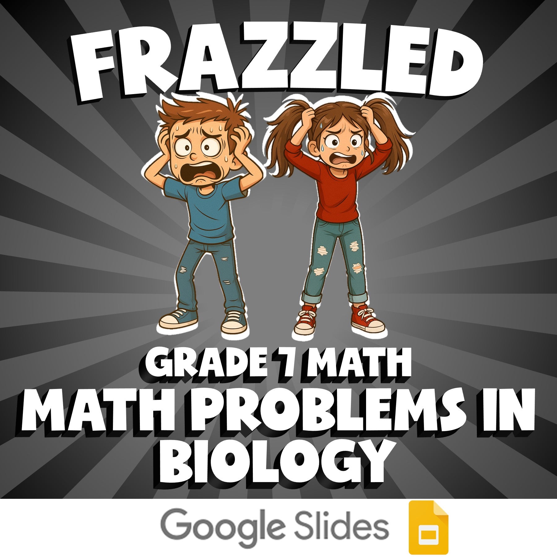 Math Problems in Biology FRAZZLED Math Game - No Prep Grade 7 Review Activity