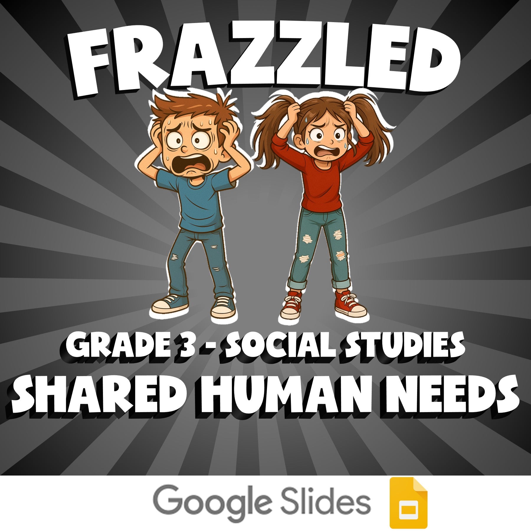 Shared Human Needs FRAZZLED Socials Game - No Prep Grade 3 Review Activity