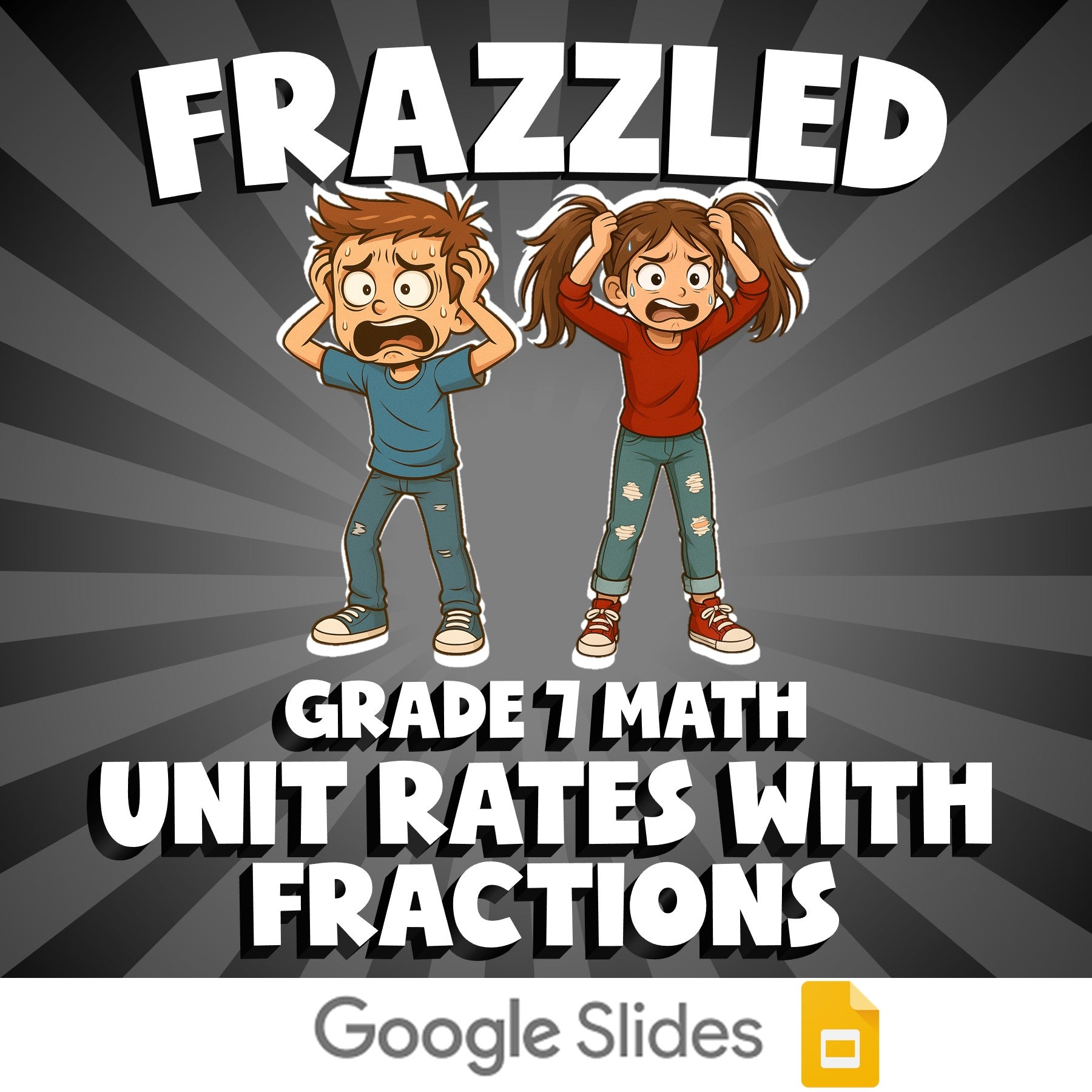 Unit Rates with Fractions FRAZZLED Math Game - No Prep Grade 7 Review Activity