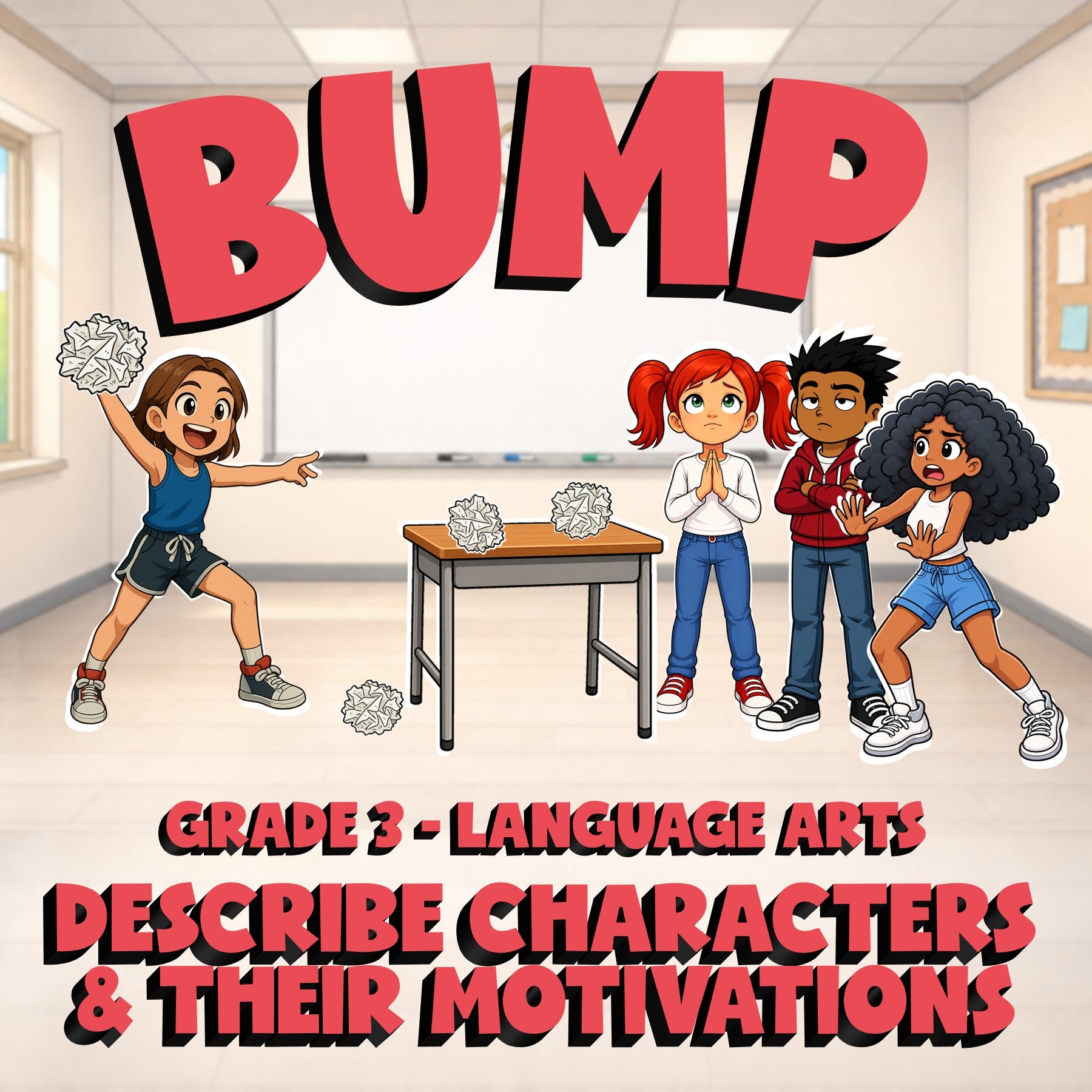 Describe Characters & Their Motivations BUMP ELA Game - No Prep Grade 3 Review
