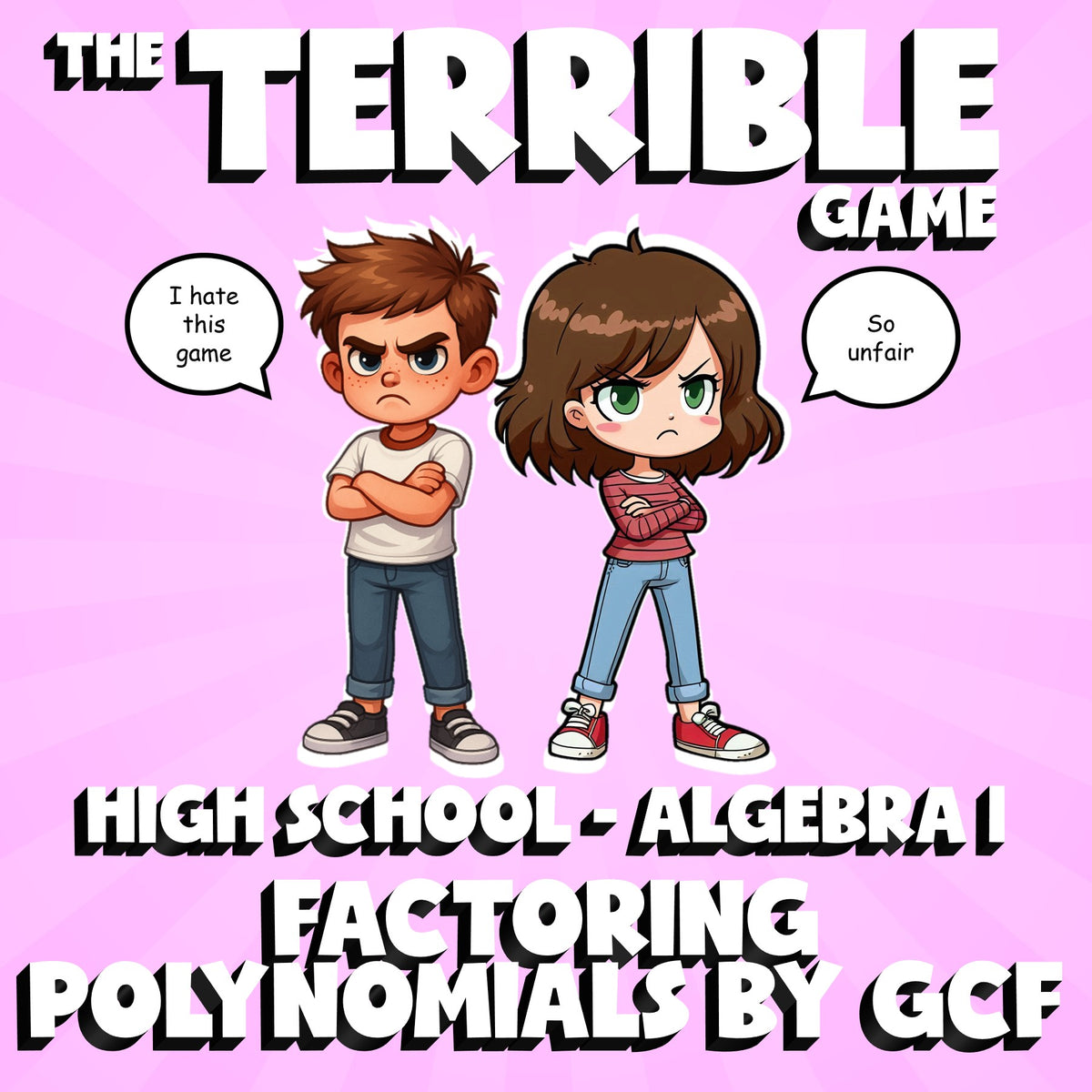 Factoring Polynomials by GCF THE TERRIBLE GAME - No Prep Algebra 1 Math Review