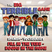 Fill In The Verb - Rooms in the Home BIG TERRIBLE GAME - Spanish Exercise