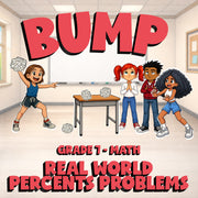 Real World Percents Problems BUMP Math Game - No Prep Grade 7 Review Activity