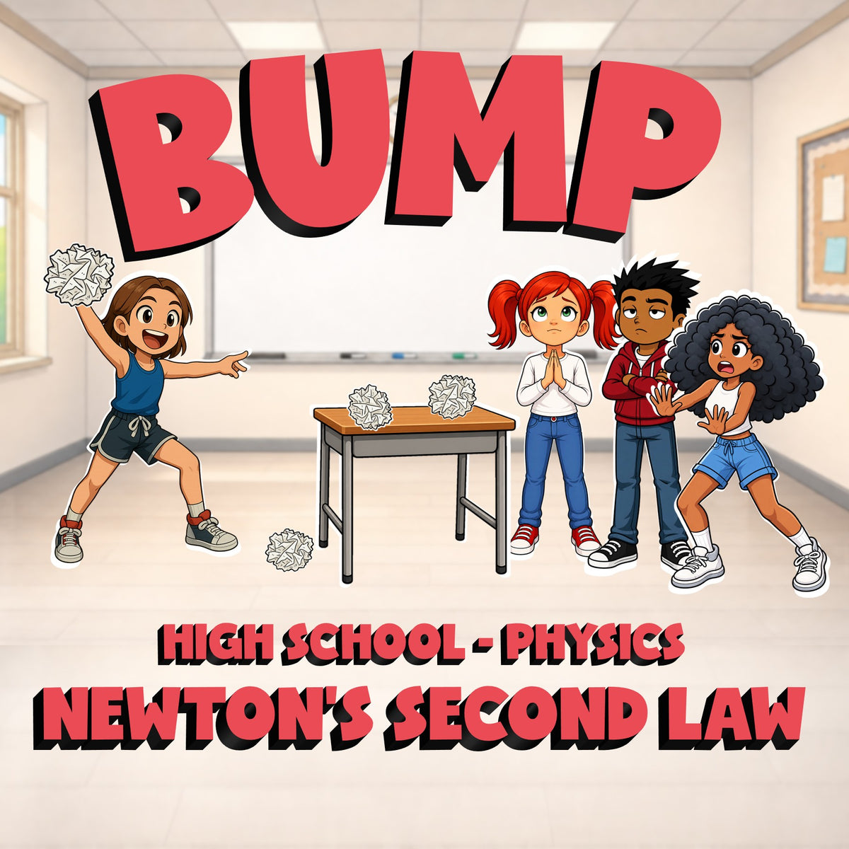 Newton’s Second Law BUMP Science Game - No Prep Physics Review Activity