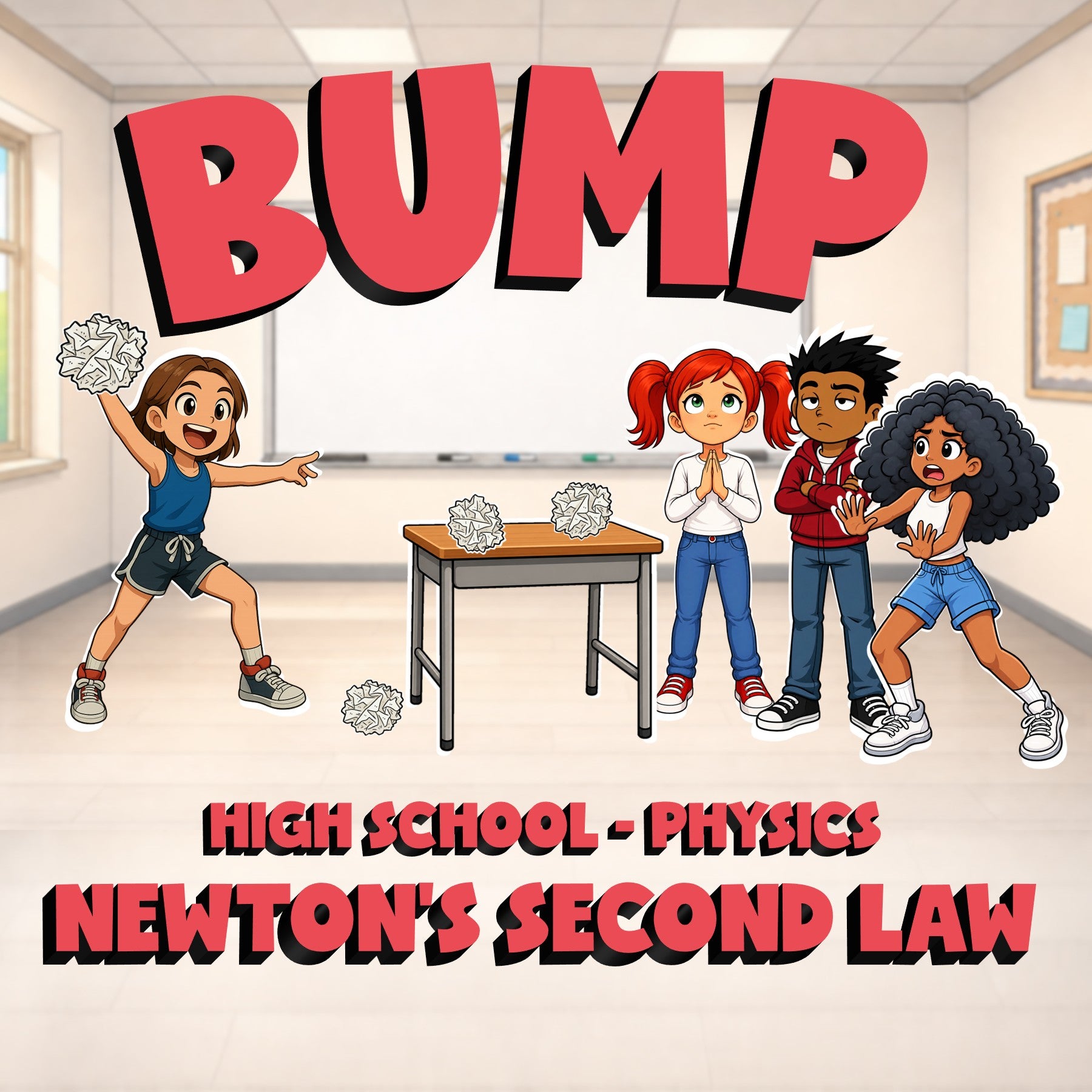 Newton’s Second Law BUMP Science Game - No Prep Physics Review Activity