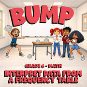 Interpret Data from a Frequency Table BUMP Math Game - No Prep Grade 6 Review