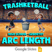 Arc Length TRASHKETBALL Math Game - No Prep Geometry Review Activity