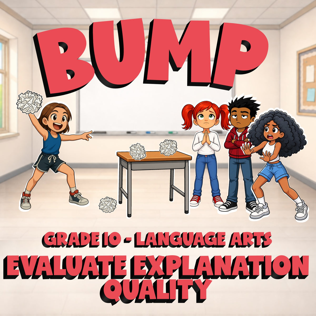 Evaluate Explanation Quality BUMP ELA Game - No Prep Grade 10 Review Activity