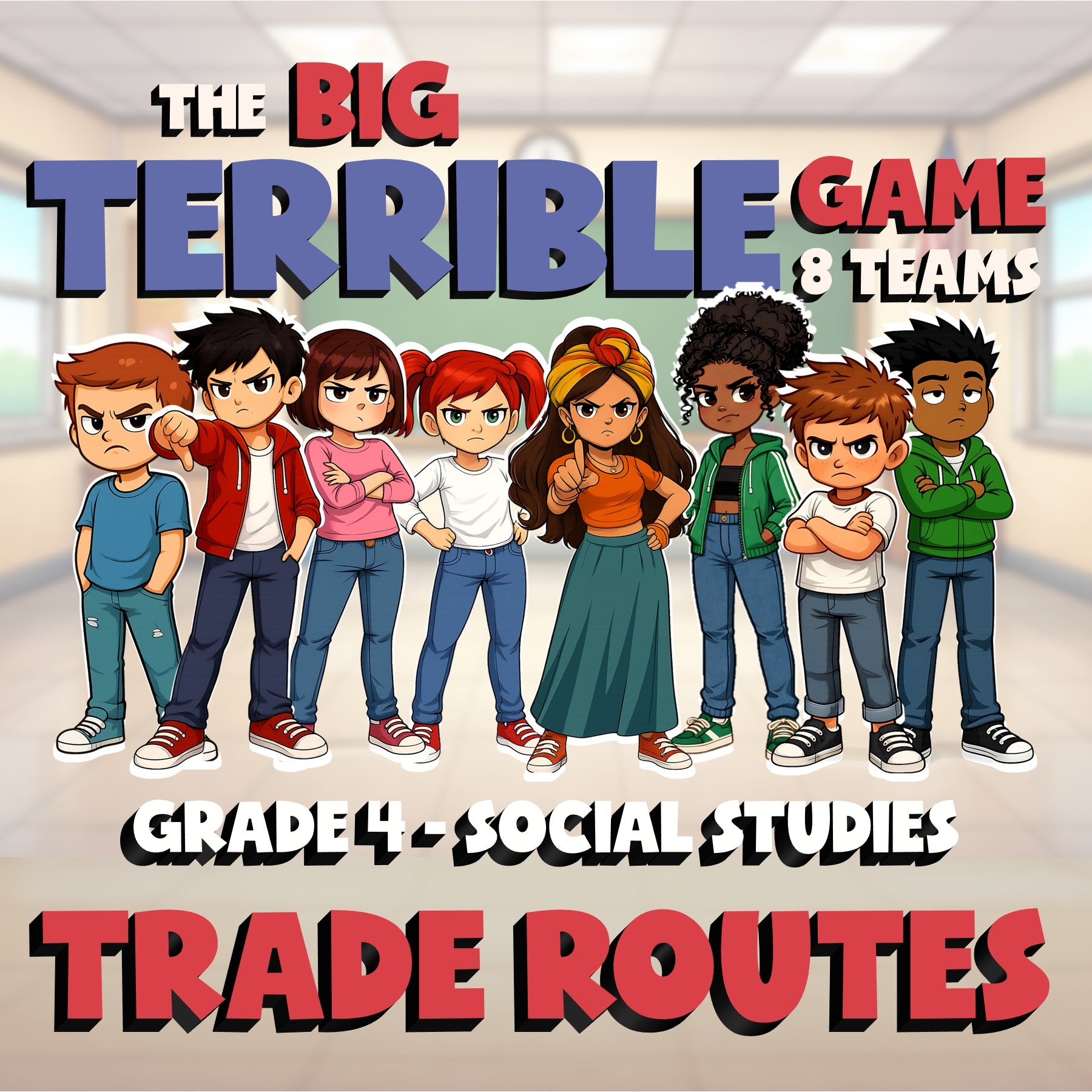 Trade Routes BIG TERRIBLE GAME - No Prep Grade 4 Socials Review Activity