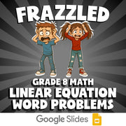 Linear Equation Word Problems FRAZZLED Math Game - No Prep Grade 8 Review