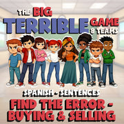Find the Error - Buying & Selling BIG TERRIBLE GAME - No Prep Spanish Exercise
