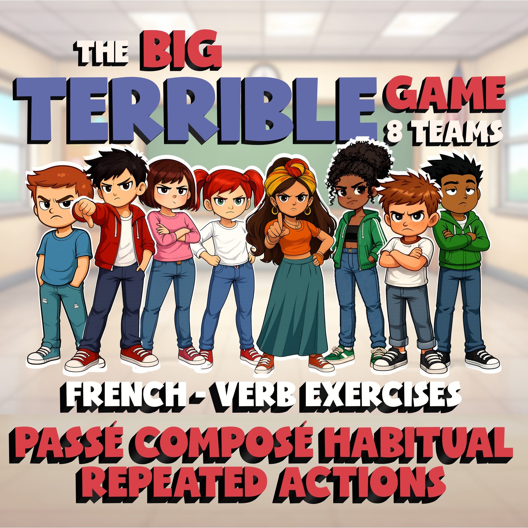 Passé Composé habitual repeated actions BIG TERRIBLE GAME - French Exercise