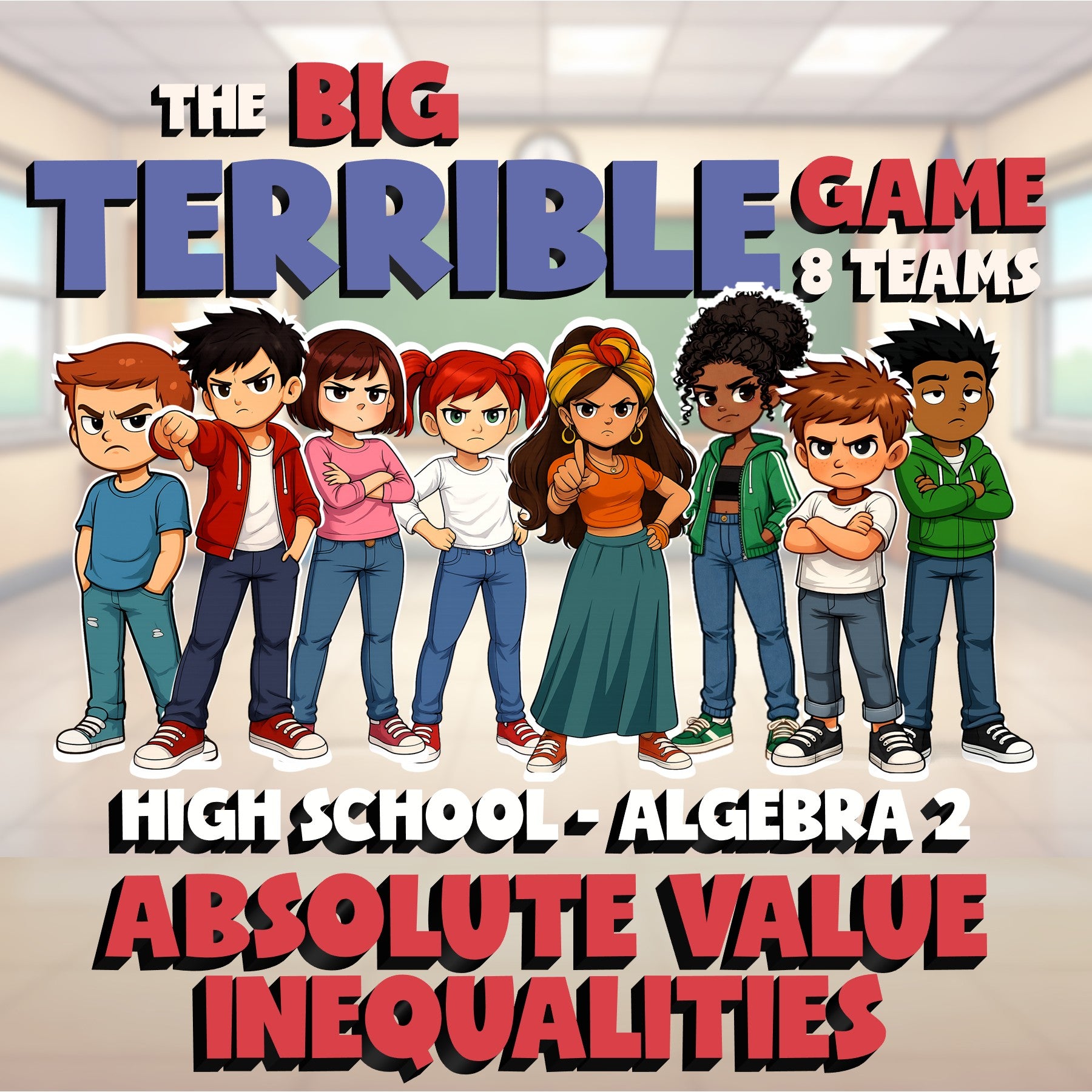Absolute Value Inequalities BIG TERRIBLE GAME - No Prep Algebra 2 Math Review