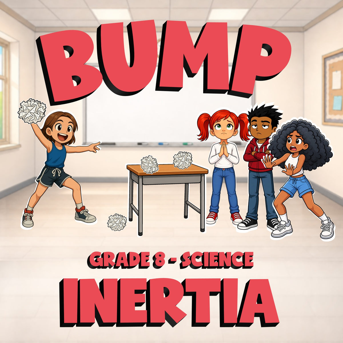 Inertia BUMP Science Game - No Prep Grade 8 Review Activity