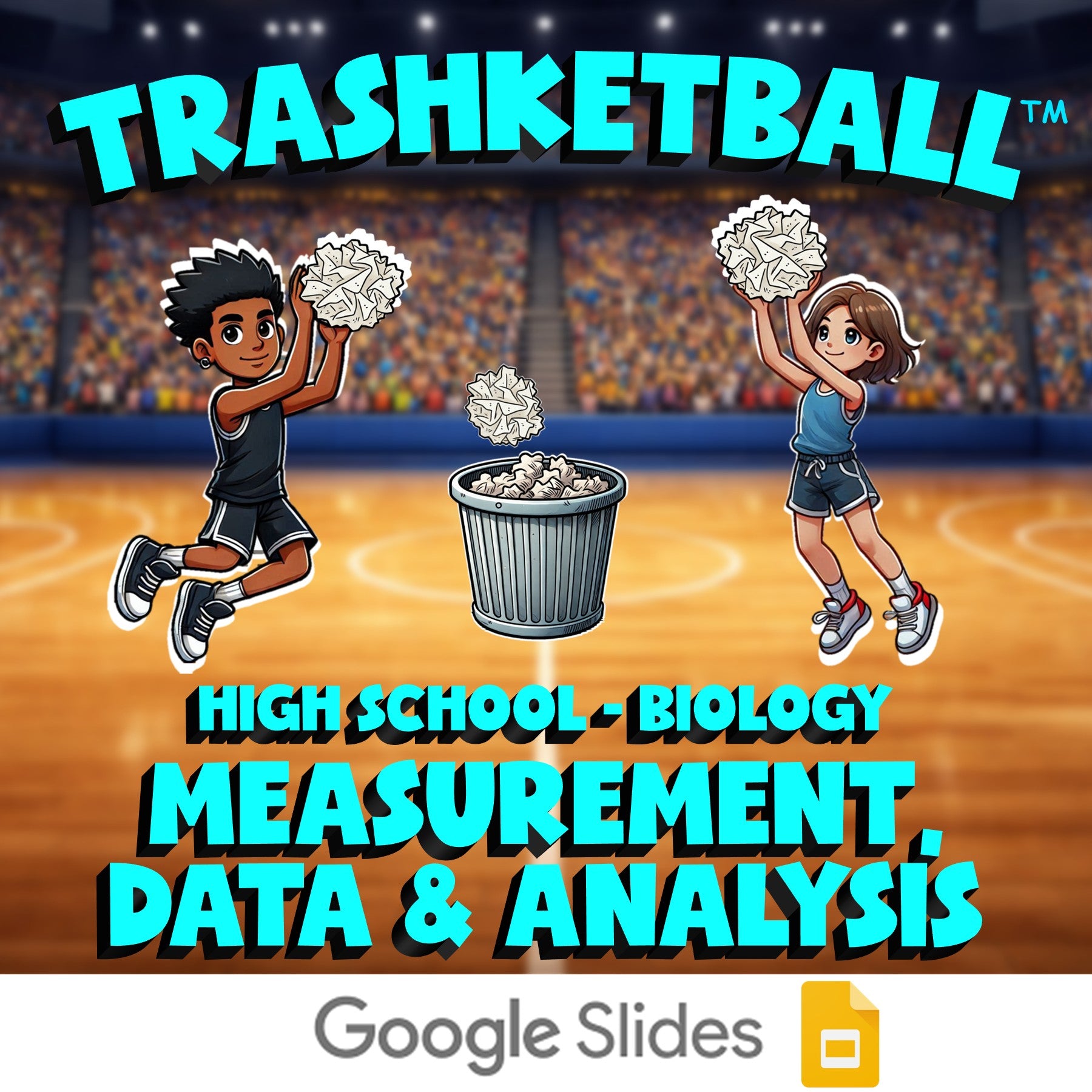Measurement, Data & Analysis TRASHKETBALL Science Game - No Prep Biology Review