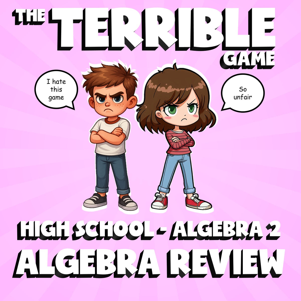 Algebra Review THE TERRIBLE GAME - No Prep Algebra 2 Math Review Activity