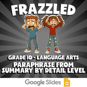Paraphrase from Summary by Detail Level FRAZZLED ELA Game - No Prep Grade 10