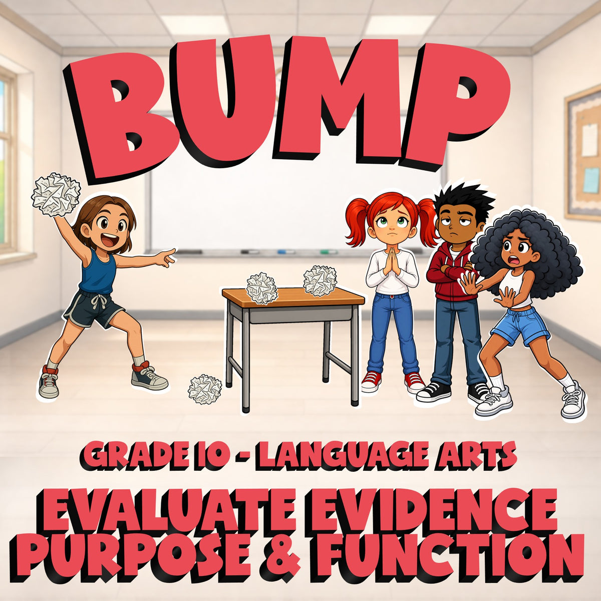 Evaluate Evidence Purpose & Function BUMP ELA Game - No Prep Grade 10 Review