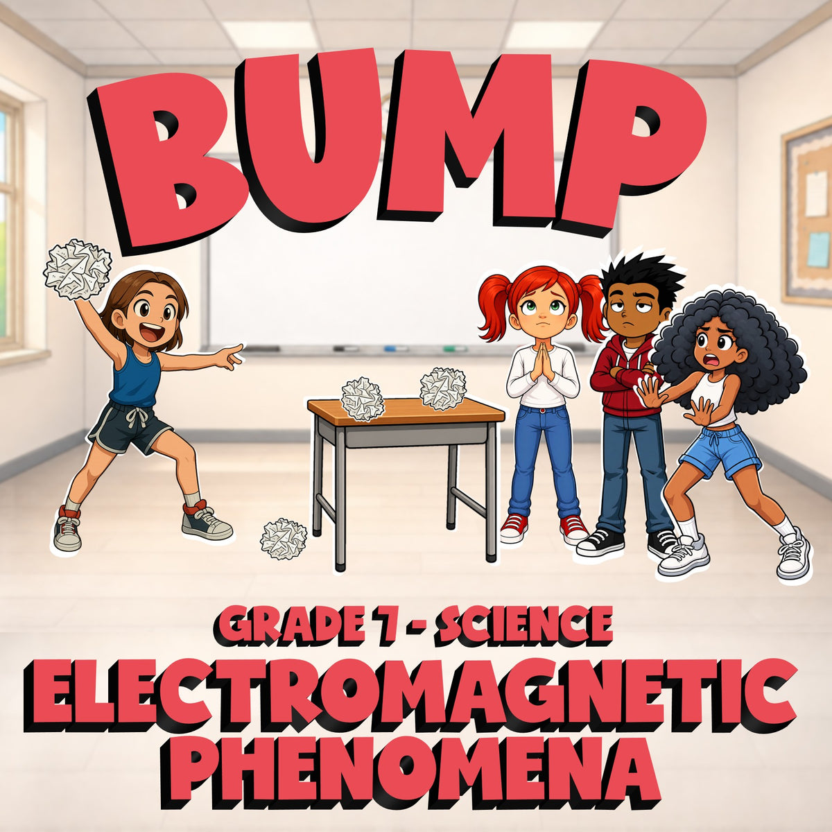 Electromagnetic Phenomena BUMP Science Game - No Prep Grade 7 Review Activity