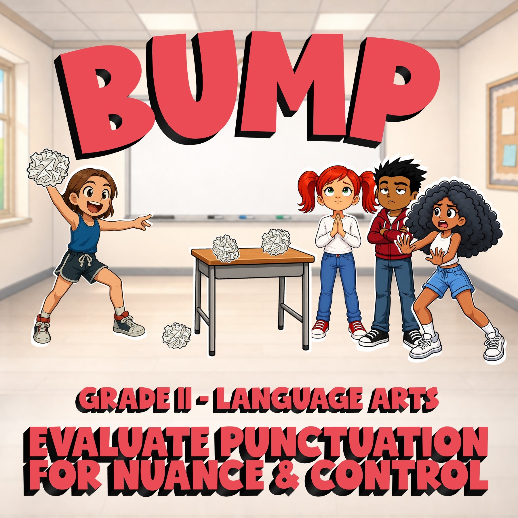 Evaluate Punctuation for Nuance & Control BUMP ELA Game - No Prep Grade 11