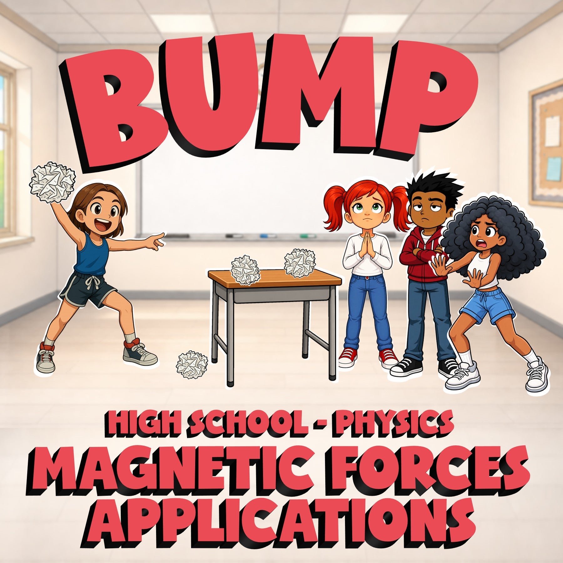 Magnetic Forces Applications BUMP Science Game - No Prep Physics Review Activity