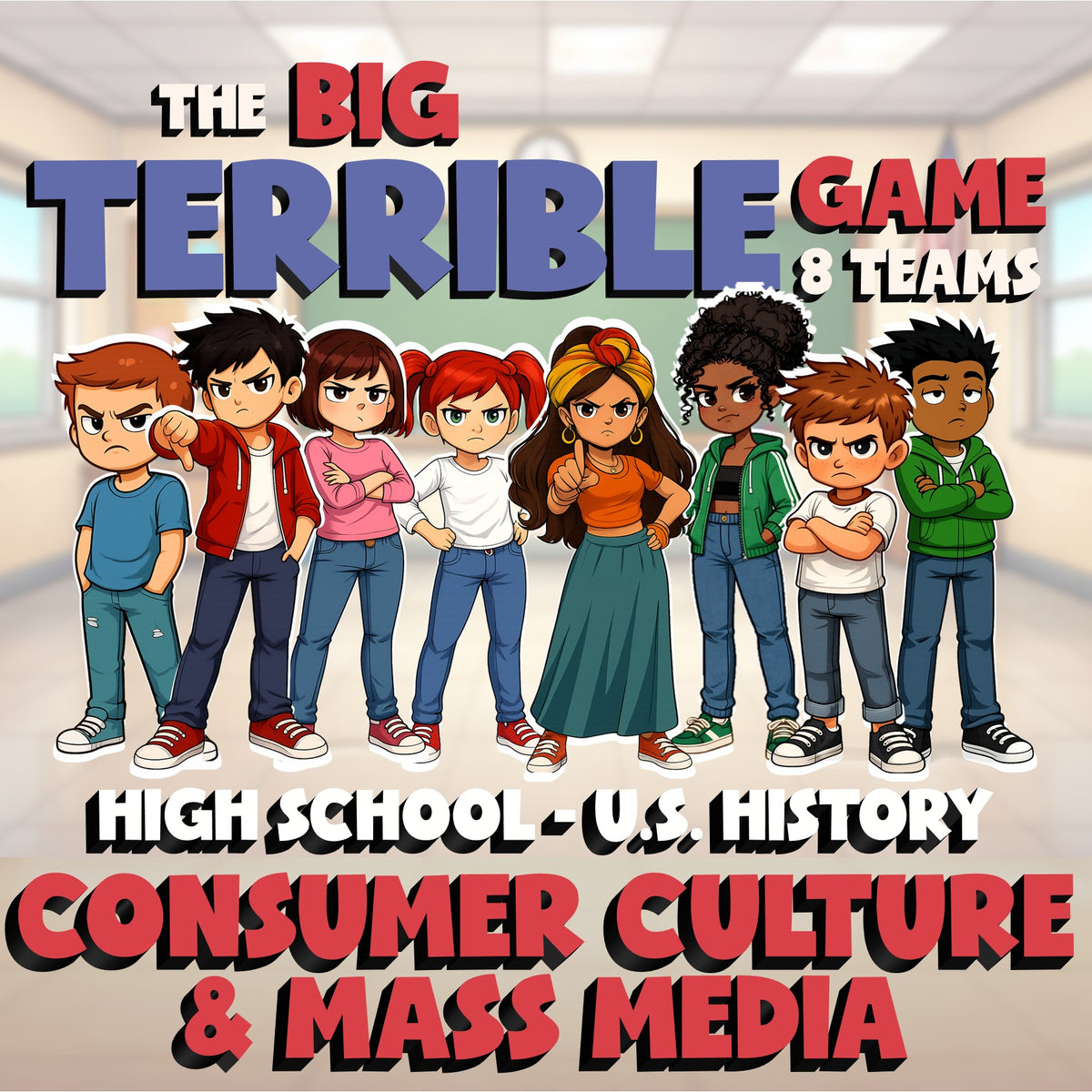 Consumer Culture & Mass Media BIG TERRIBLE GAME - No Prep U.S. History Review