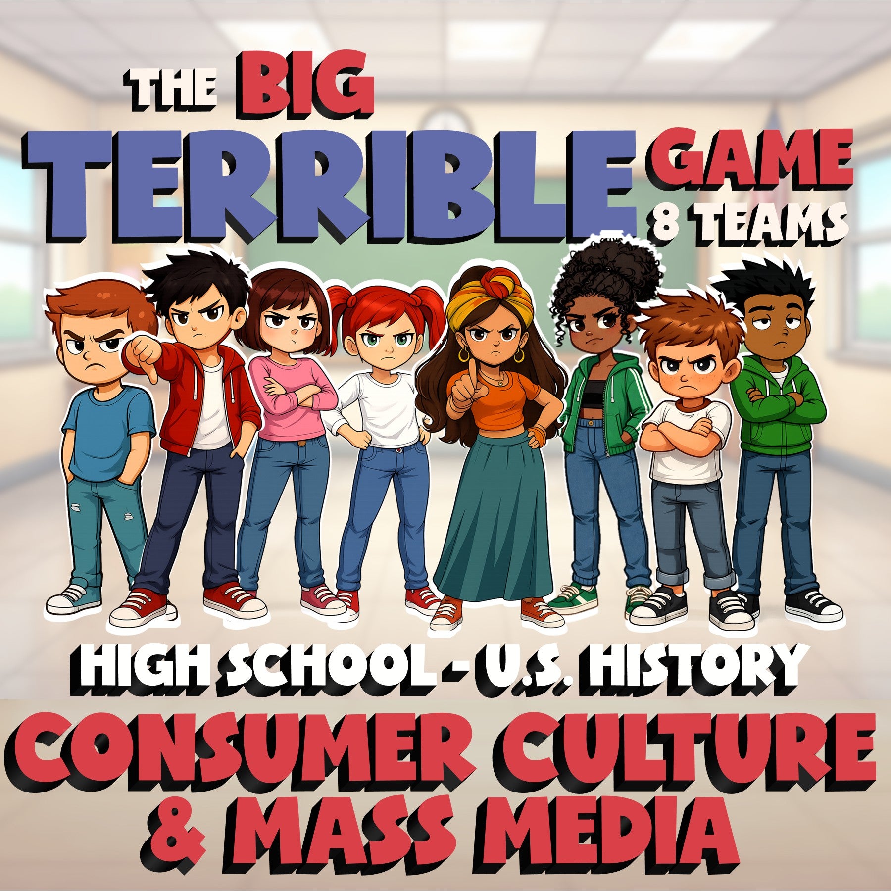 Consumer Culture & Mass Media BIG TERRIBLE GAME - No Prep U.S. History Review