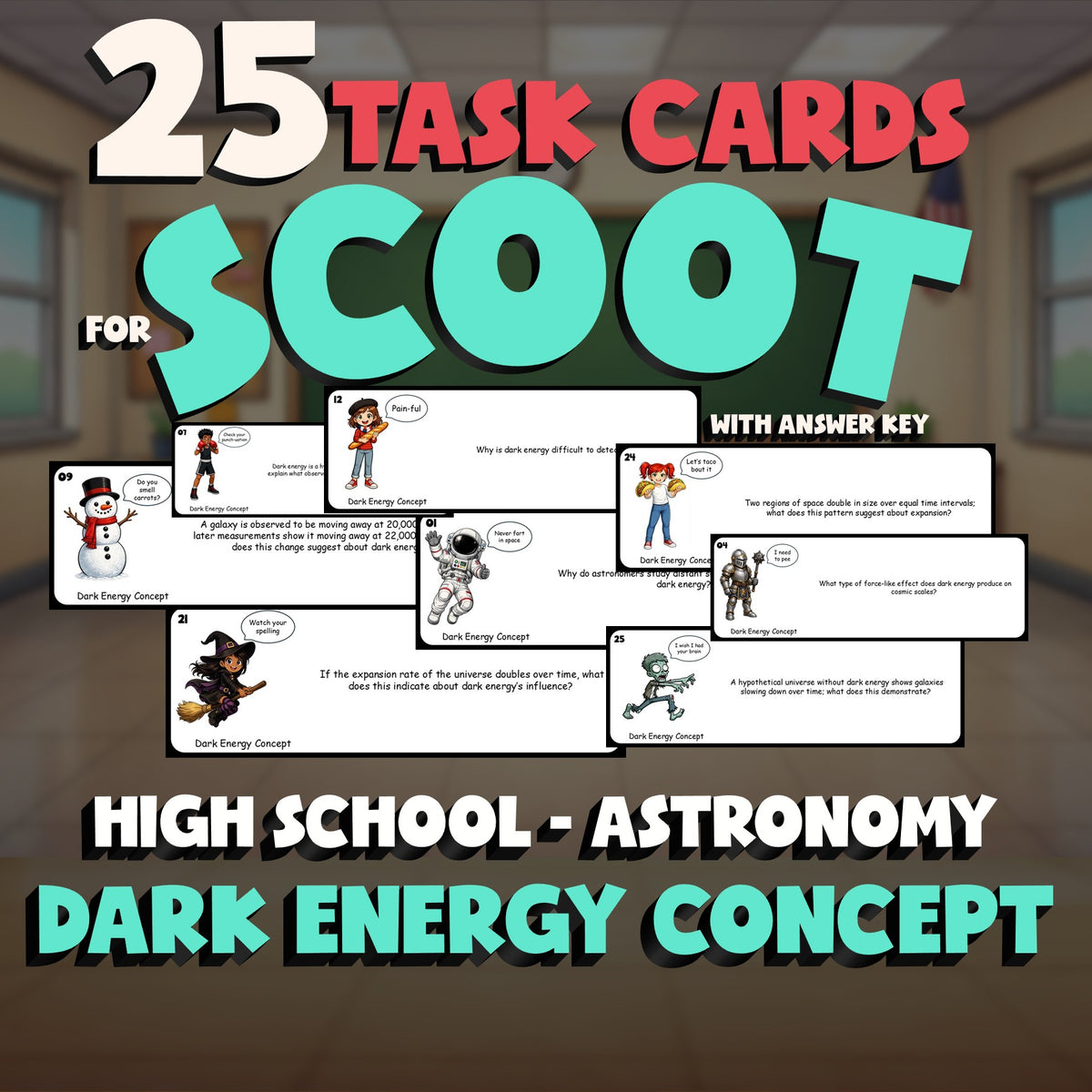 Dark Energy Concept SCOOT TASK CARDS Science Game - No Prep Astronomy Review