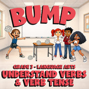 Understand Verbs & Verb Tense BUMP ELA Game - No Prep Grade 3 Review Activity