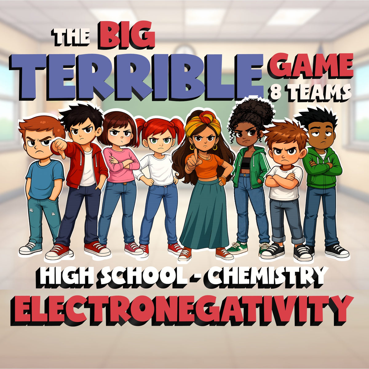 Electronegativity BIG TERRIBLE GAME - No Prep Chemistry Science Review Activity