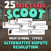 Alternative Dispute Resolution SCOOT TASK CARDS Civics Game - No Prep Review