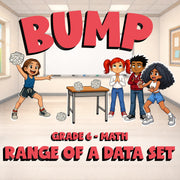 Range of a Data Set BUMP Math Game - No Prep Grade 6 Review Activity