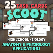 Anatomy & Physiology Applications SCOOT TASK CARDS Science Game - Biology
