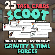 Gravity & Tidal Forces SCOOT TASK CARDS Science Game - No Prep Astronomy Review