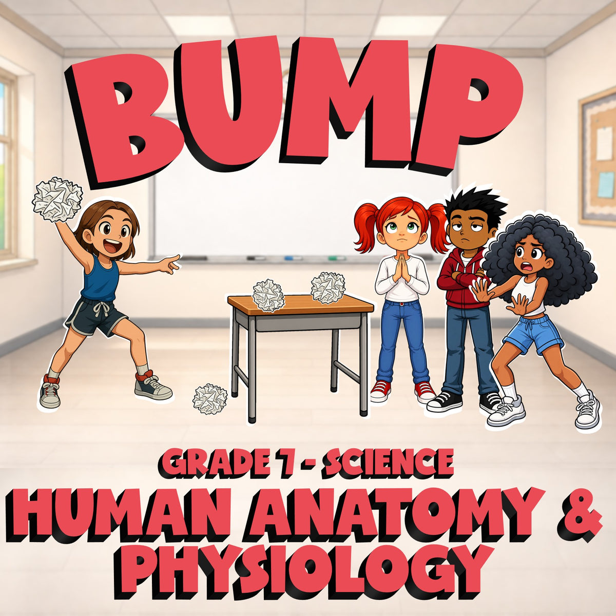 Human Anatomy & Physiology BUMP Science Game - No Prep Grade 7 Review Activity