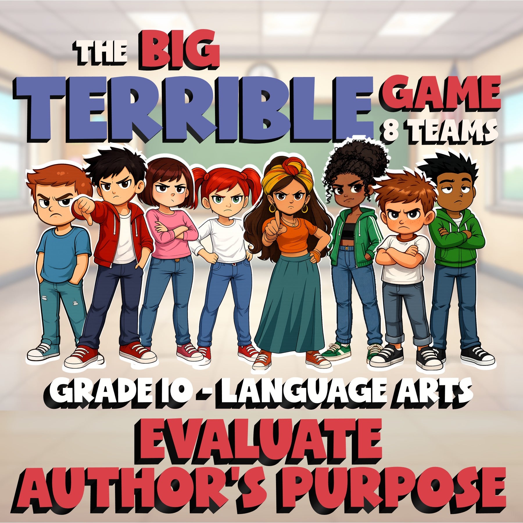 Evaluate Author’s Purpose BIG TERRIBLE GAME - No Prep Grade 10 ELA Review