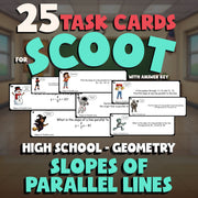 Slopes of Parallel Lines SCOOT TASK CARDS Math Game - No Prep Geometry Review
