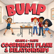 Coordinate Plane & Relationships BUMP Math Game - No Prep Grade 6 Review