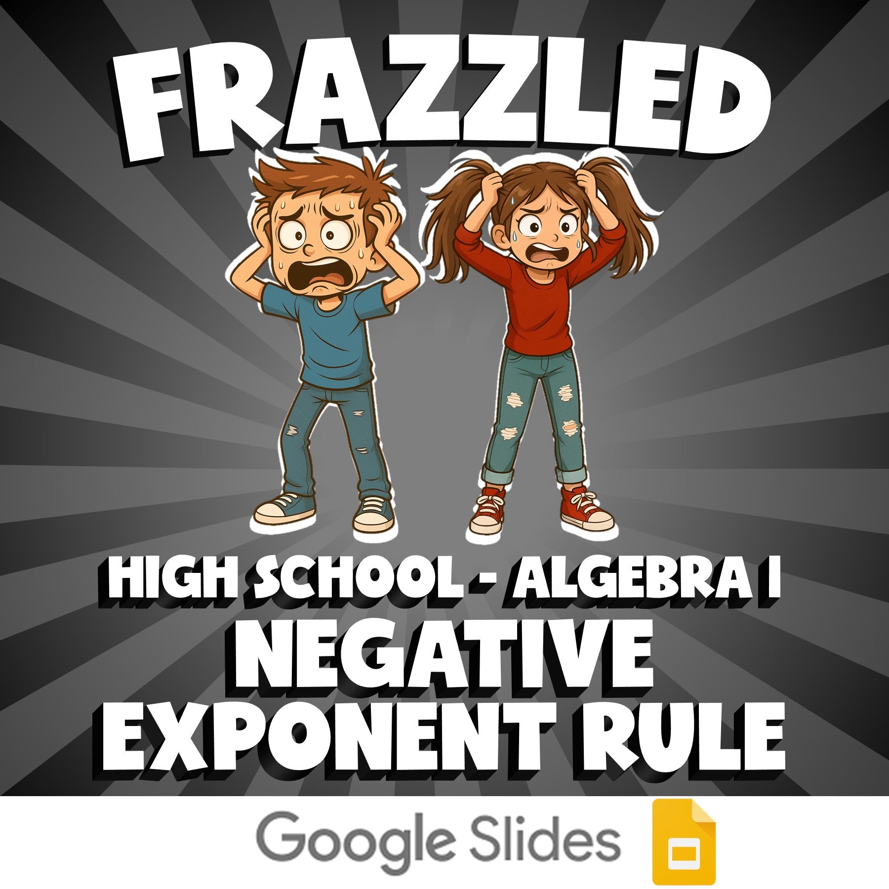 Negative Exponent Rule FRAZZLED Math Game - No Prep Algebra 1 Review Activity